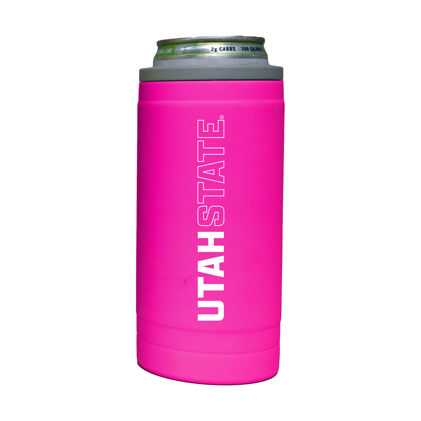 Utah State 12oz Electric Stacked Soft Touch Slim Coolie - Logo Brands