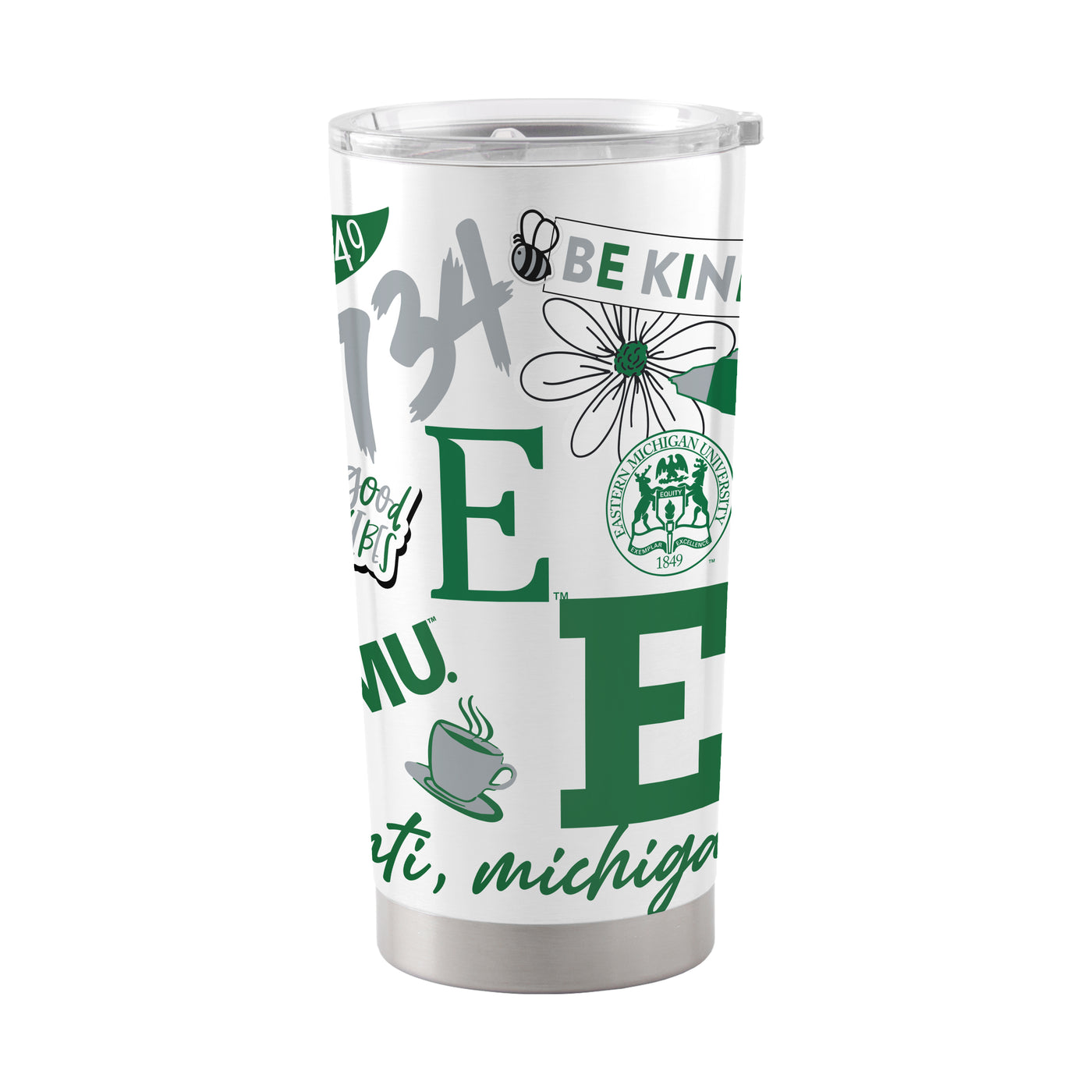 Eastern Michigan 20oz Native Stainless Tumbler