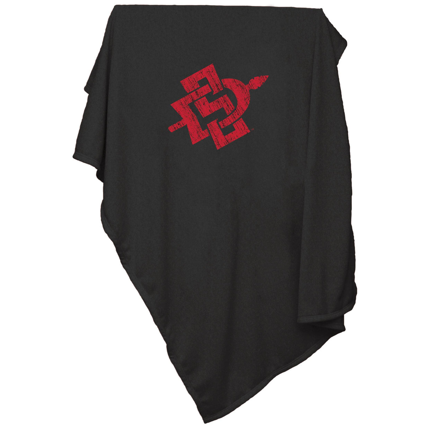 San Diego State Black SD Arrow Sweatshirt Blanket (Screened) - Logo Brands