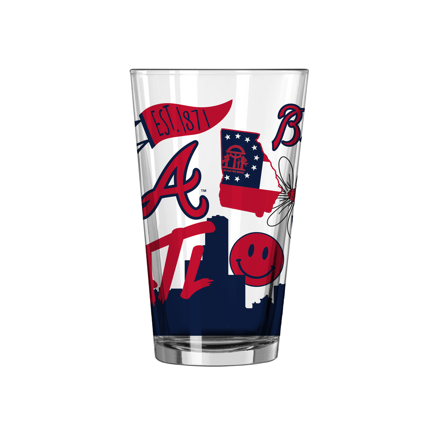 Atlanta Braves 16oz Native Pint Glass