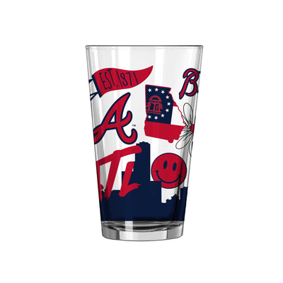 Atlanta Braves 16oz Native Pint Glass - Logo Brands