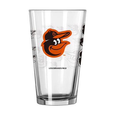 Baltimore Orioles 16oz Scatter Pint Glass - Logo Brands