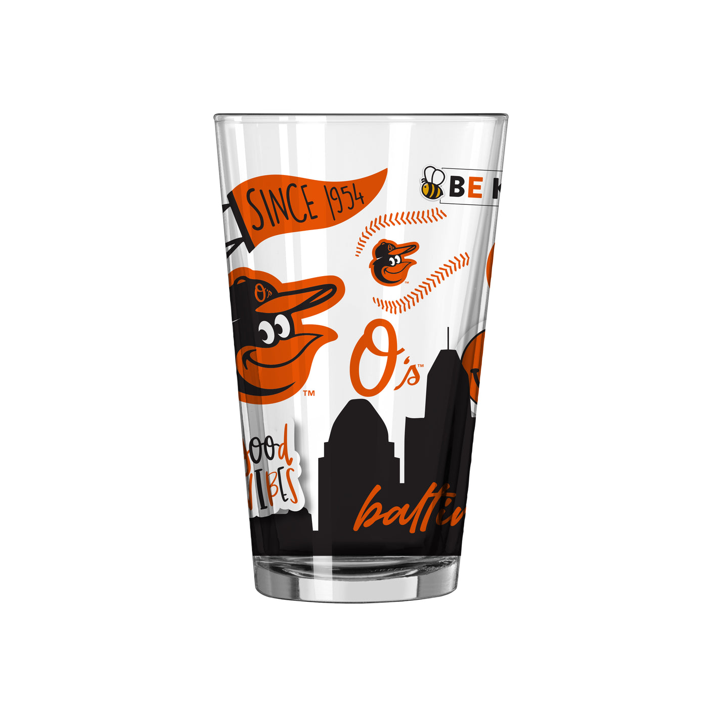 Baltimore Orioles 16oz Native Pint Glass