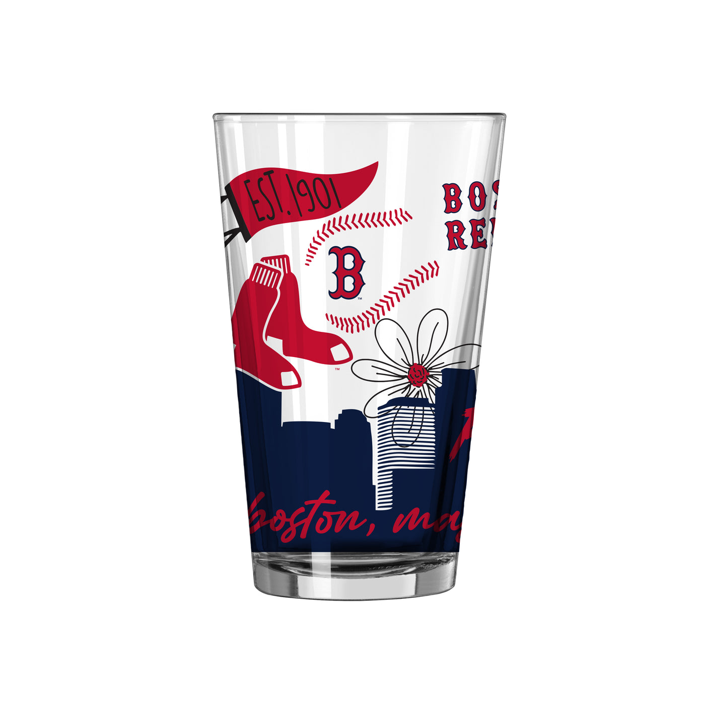 Boston Red Sox 16oz Native Pint Glass