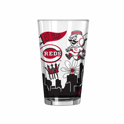 Cincinnati Reds 16oz Native Pint Glass - Logo Brands