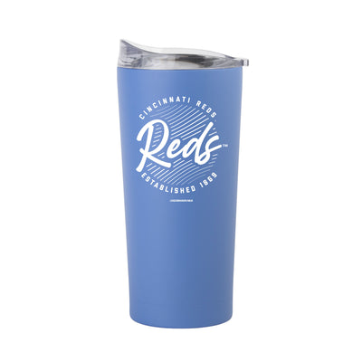 Cincinnati Reds 20oz Retro Script Arctic Powder Coat Tumbler - Logo Brands