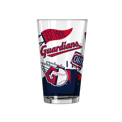 Cleveland Guardians 16oz Native Pint Glass - Logo Brands