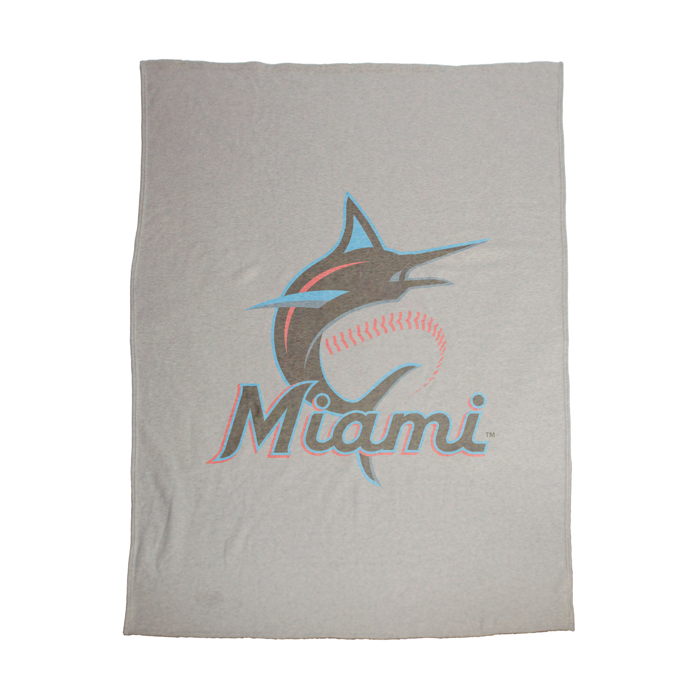 Miami Marlins Oversized Logo Sublimated Sweatshirt Blanket