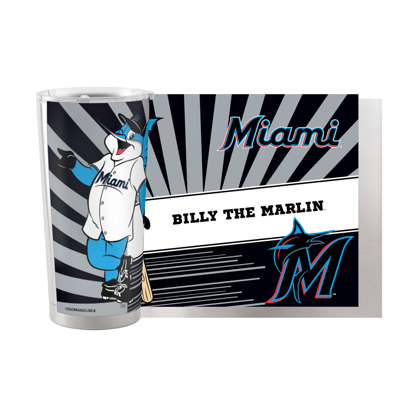 Miami Marlins 20oz Mascot Stainless Steel Tumbler