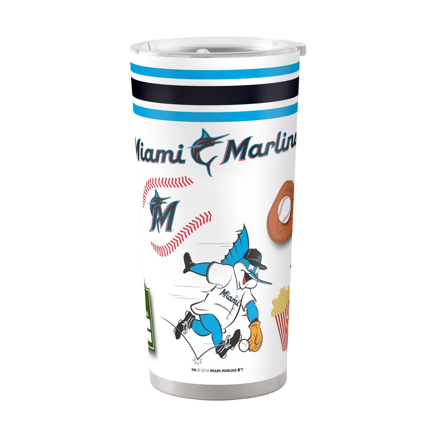 Miami Marlins 20oz Native Stainless Steel Tumbler - Logo Brands