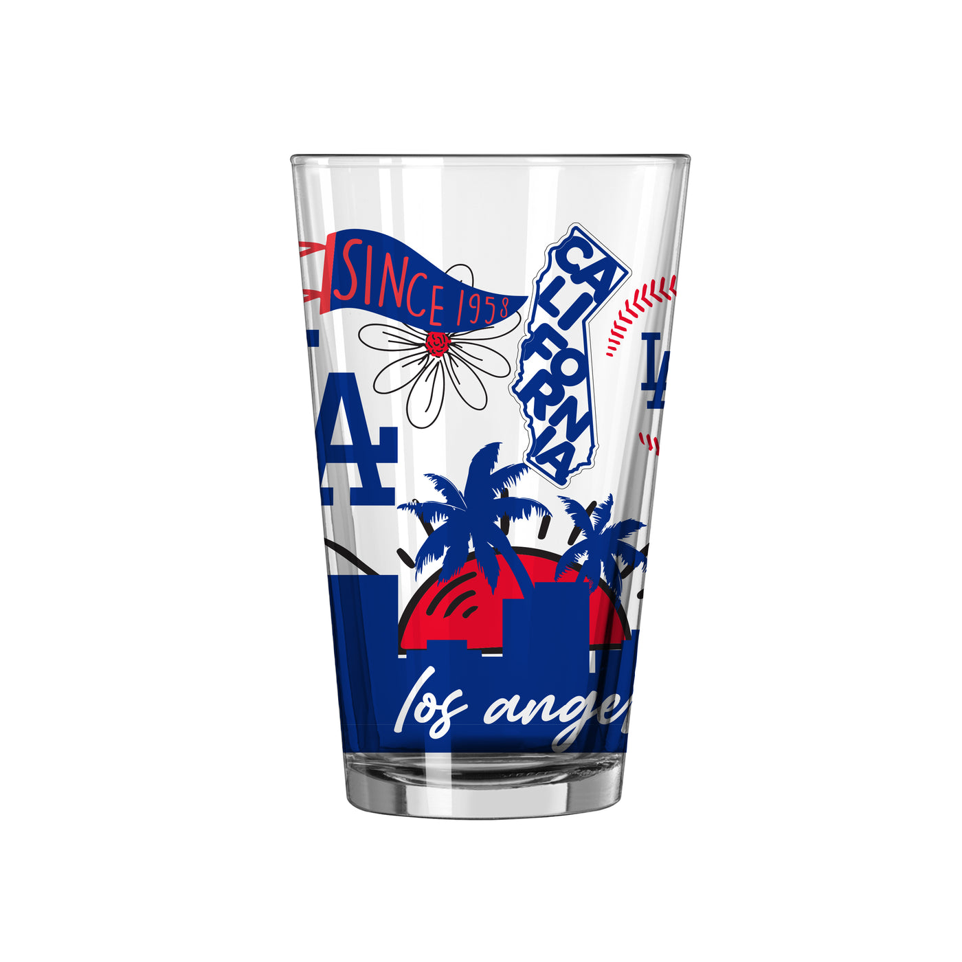 LA Dodgers 16oz Native Pint Glass