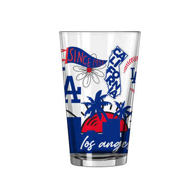 Los Angeles Dodgers 16oz Native Pint Glass - Logo Brands