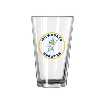 Milwaukee Brewers 16oz Retro Pint Glass - Logo Brands