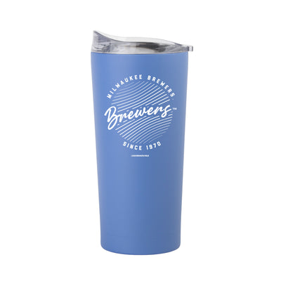 Milwaukee Brewers 20oz Retro Script Arctic Powder Coat Tumbler - Logo Brands