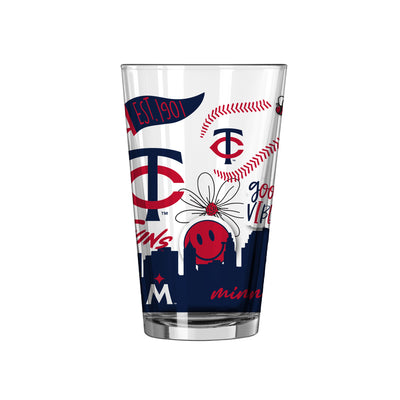 Minnesota Twins 16oz Native Pint Glass - Logo Brands