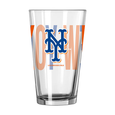 New York Mets 16oz Overtime Pint Glass - Logo Brands