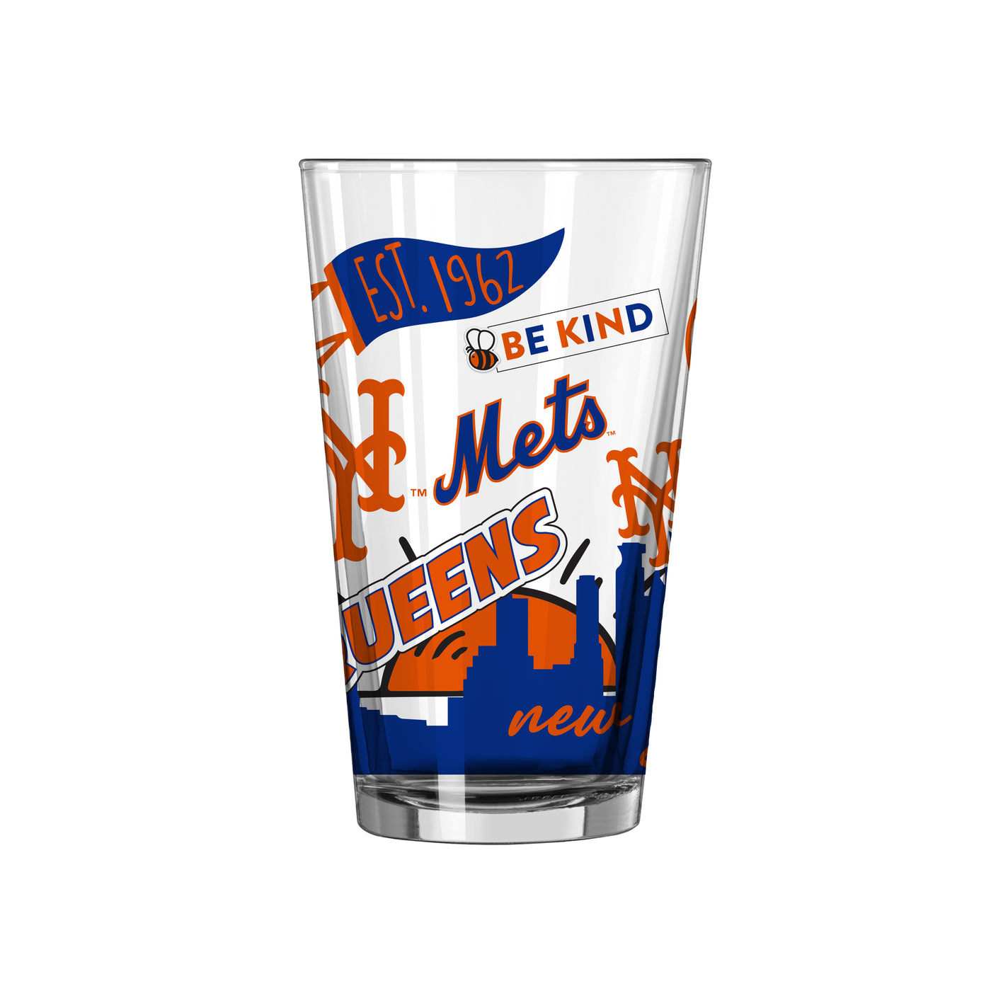 NY Mets 16oz Native Pint Glass