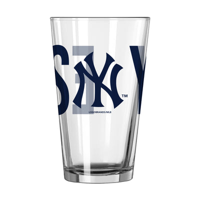 New York Yankees 16oz Overtime Pint Glass - Logo Brands