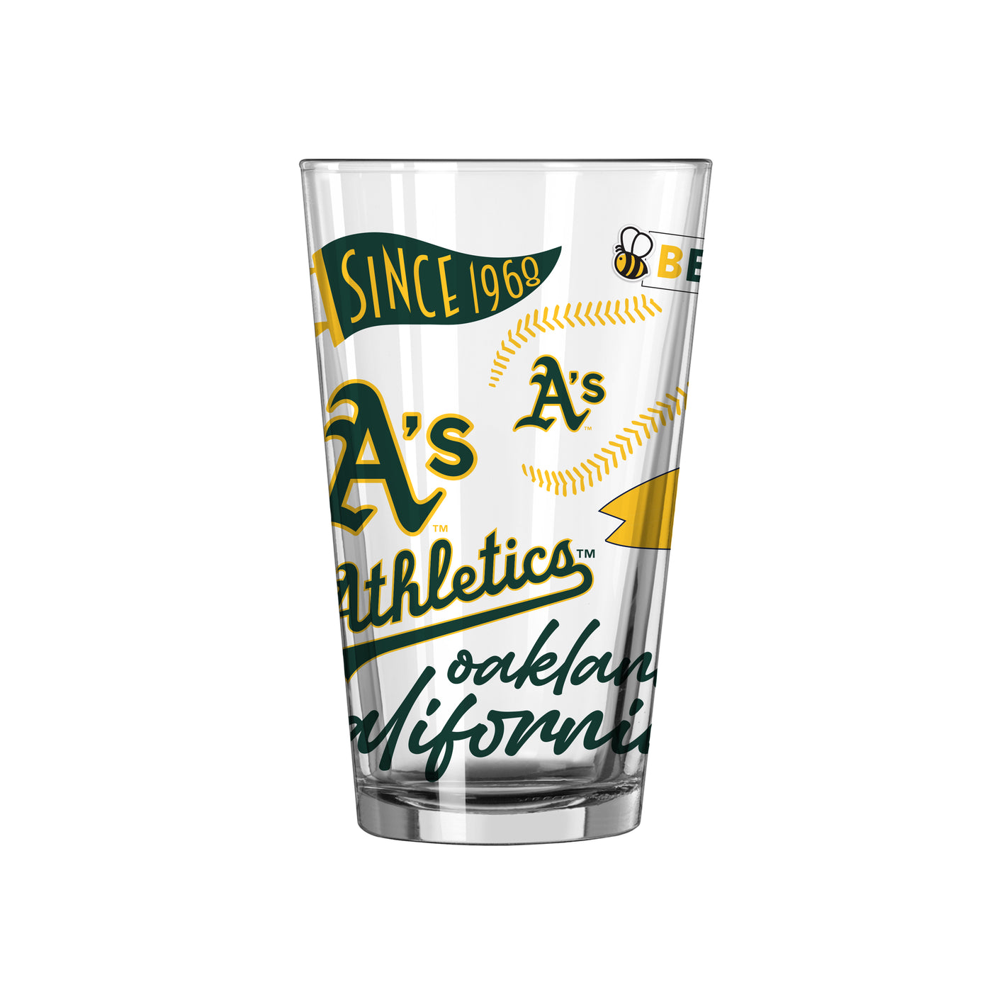 Oakland Athletics 16oz Native Pint Glass
