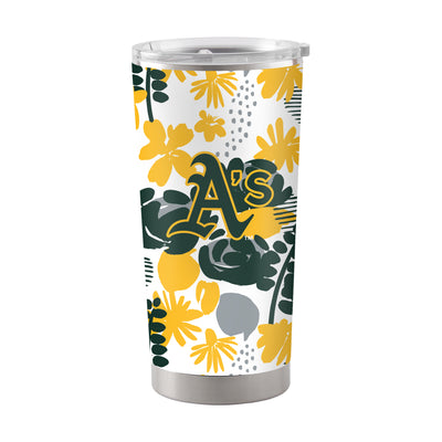 Oakland Athletics 20oz Floral Stainless Steel Tumbler - Logo Brands