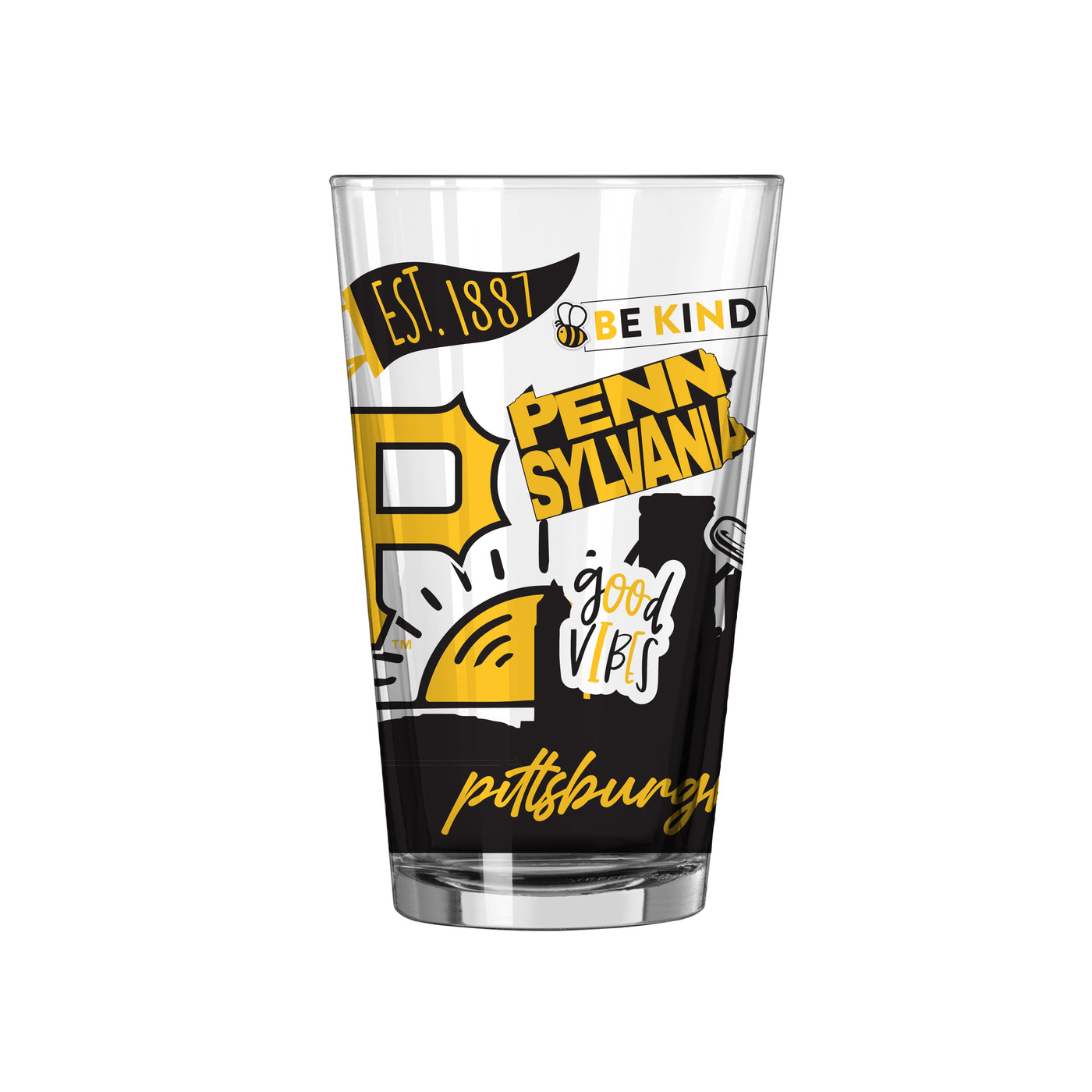 Pittsburgh Pirates 16oz Native Pint Glass