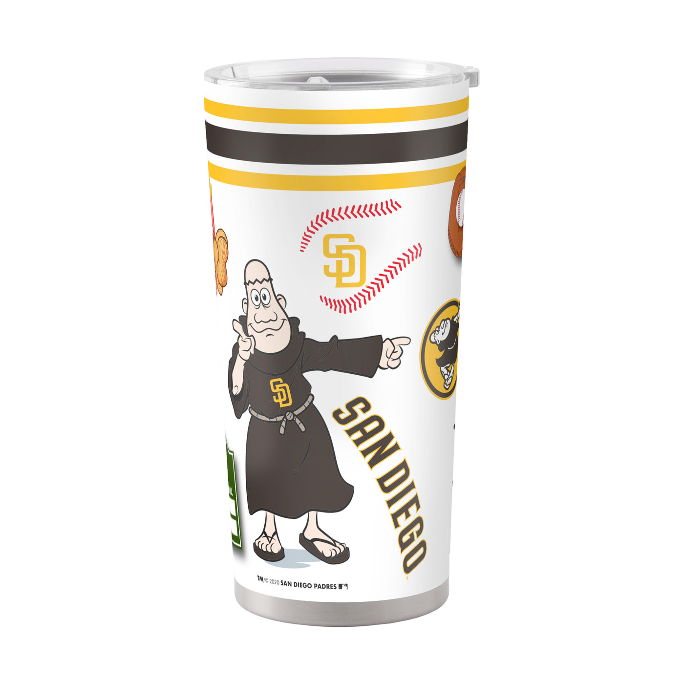 San Diego Padres 20oz Native Stainless Steel Tumbler - Logo Brands