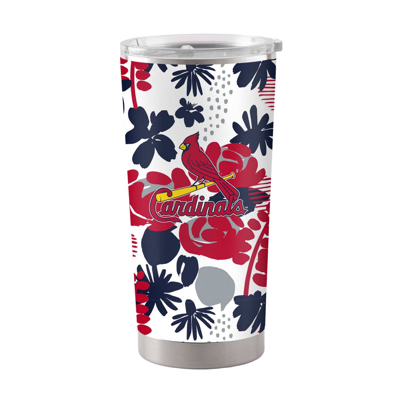 St Louis Cardinals 20oz Floral Stainless Steel Tumbler