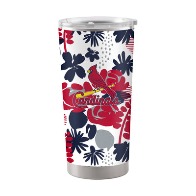 St Louis Cardinals 20oz Floral Stainless Steel Tumbler - Logo Brands