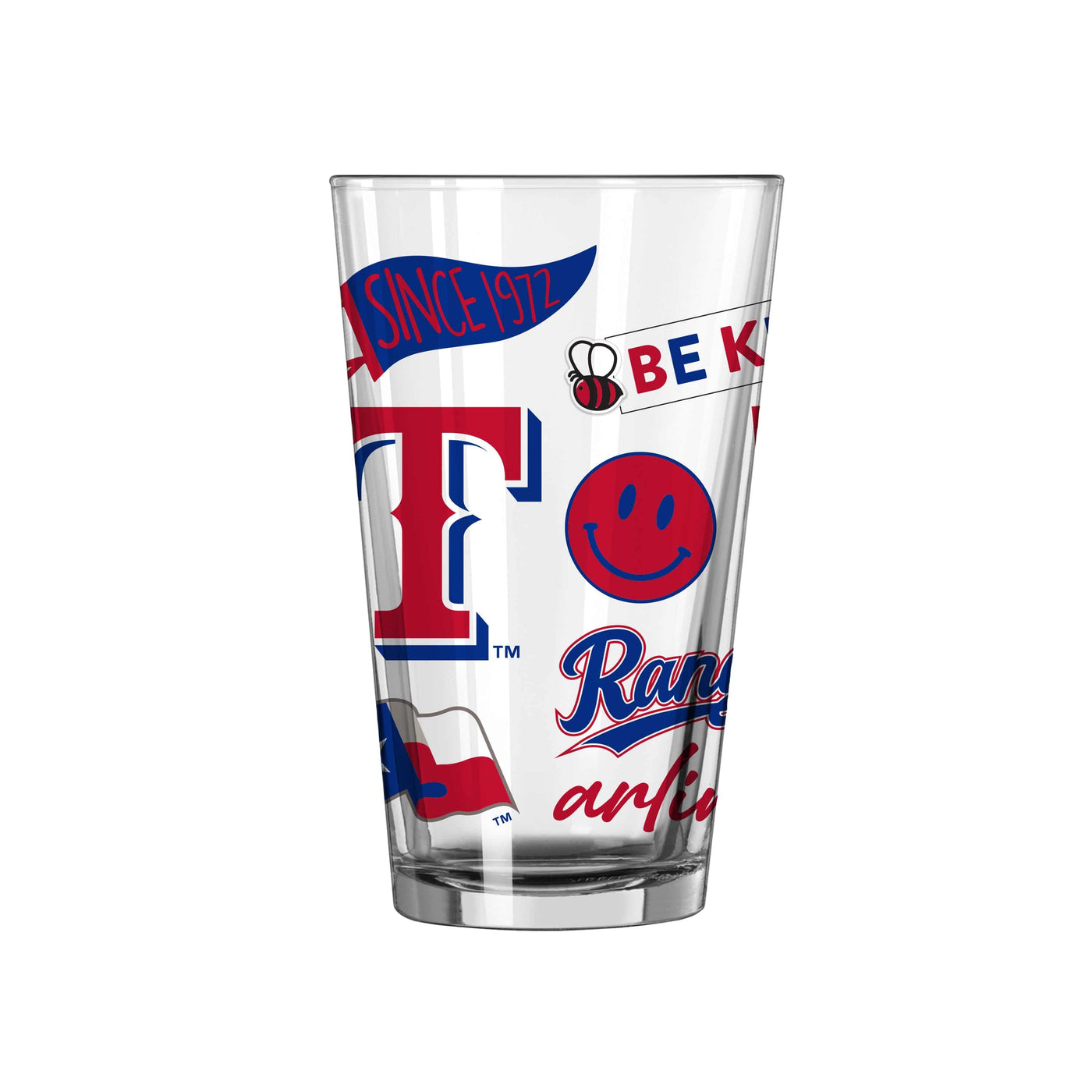 Texas Rangers 16oz Native Pint Glass - Logo Brands