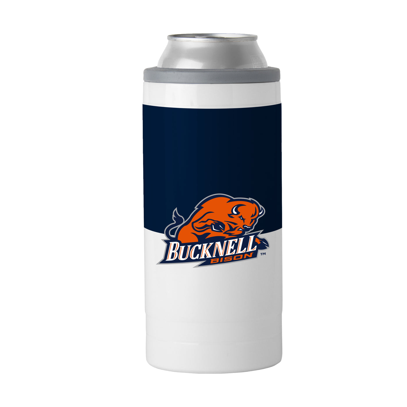 Bucknell 12oz Colorblock Slim Can Coolie - Logo Brands