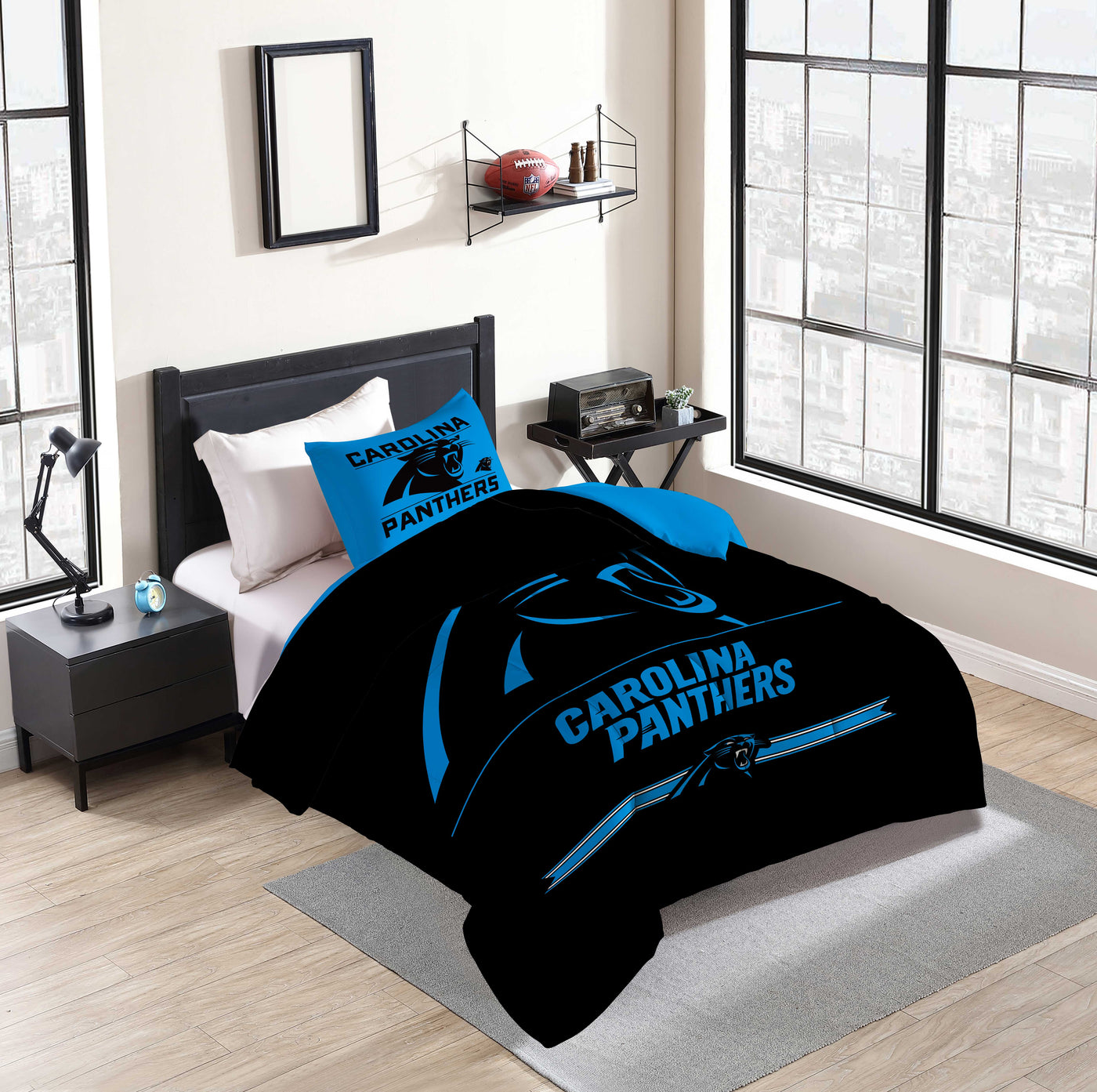 Carolina Panthers Command Comforter Set Twin - Logo Brands