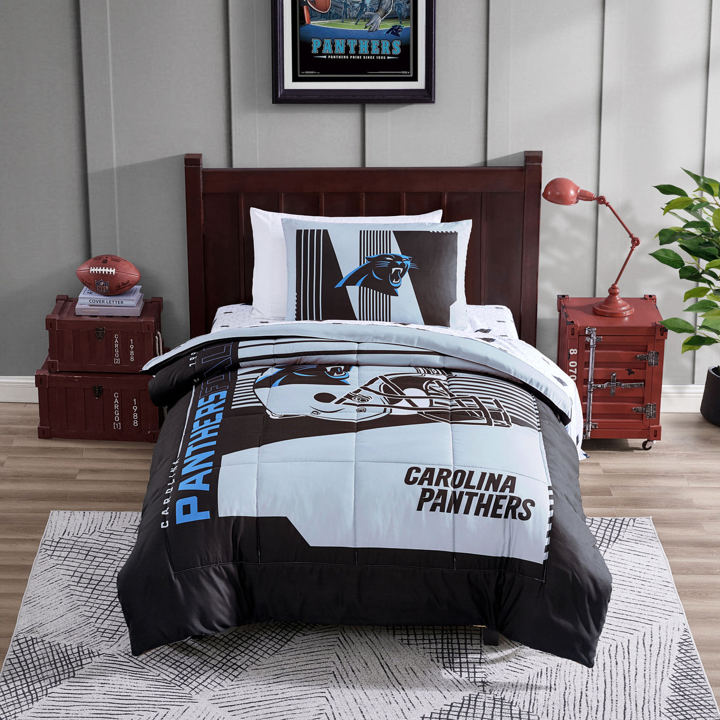 Carolina Panthers Status Bed In A Bag Twin