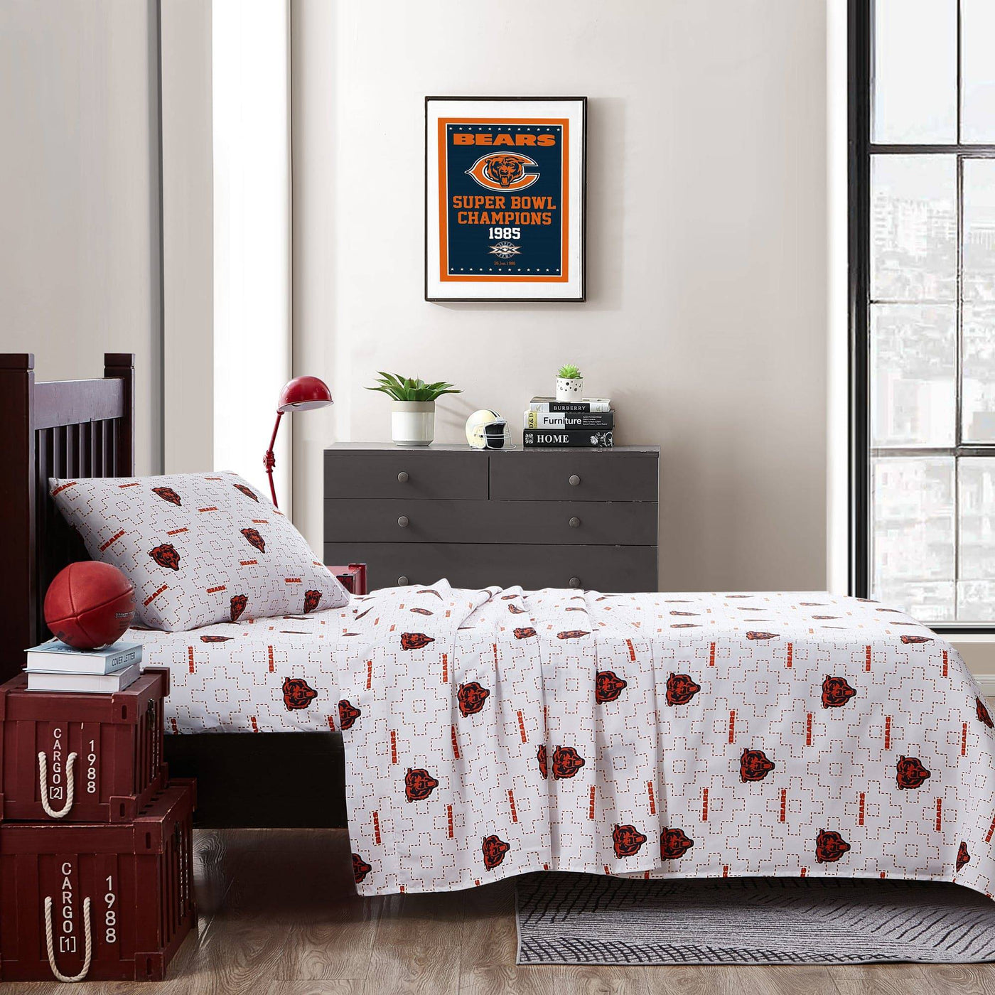 Chicago Bears Scatter Sheet Set Twin - Logo Brands