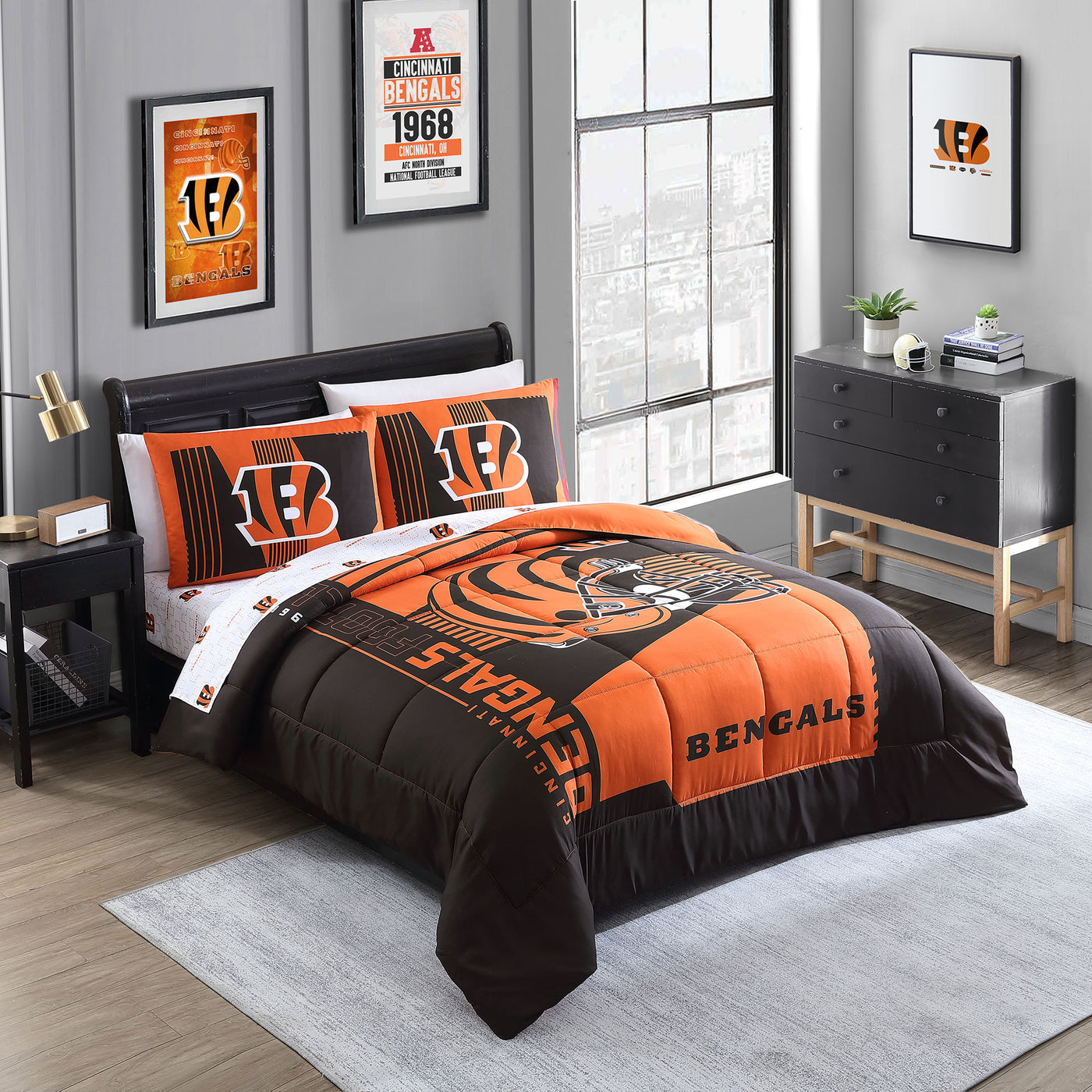 Cincinnati Bengals Status Bed In A Bag Queen - Logo Brands