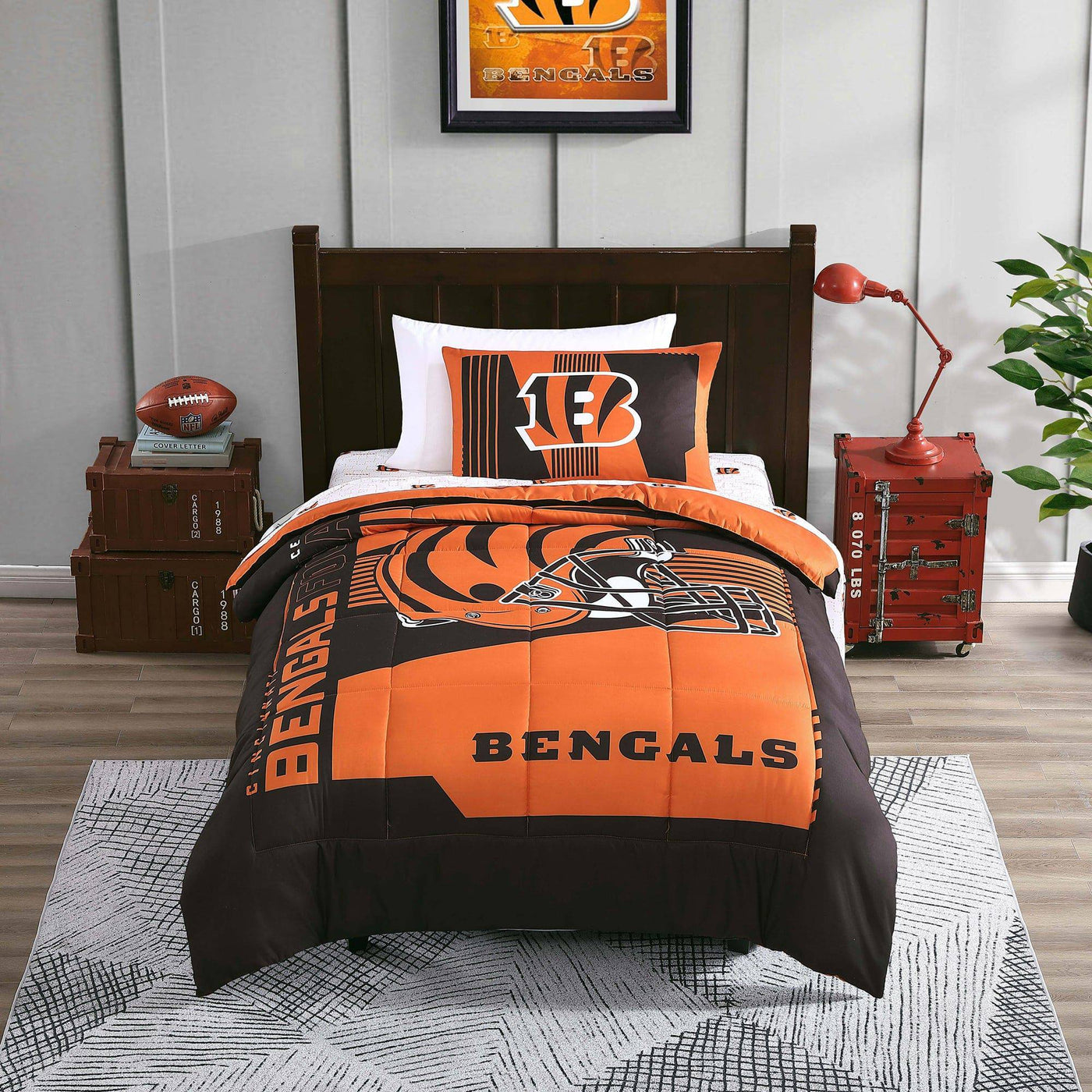 Cincinnati Bengals Status Bed In A Bag Twin - Logo Brands