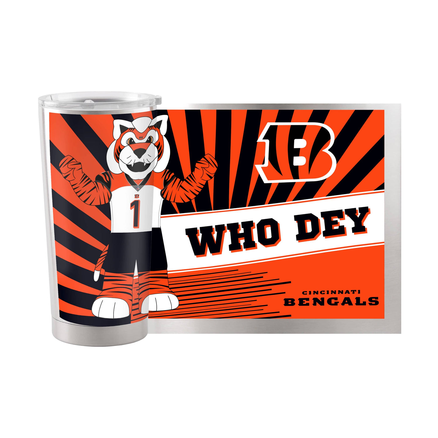 Cincinnati Bengals 20oz Mascot Stainless Steel Tumbler - Logo Brands