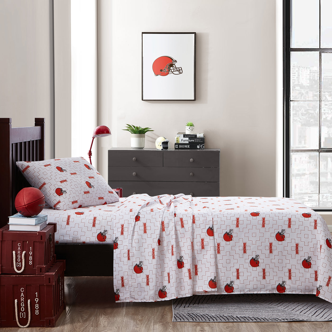 Cleveland Browns Scatter Sheet Set Twin - Logo Brands