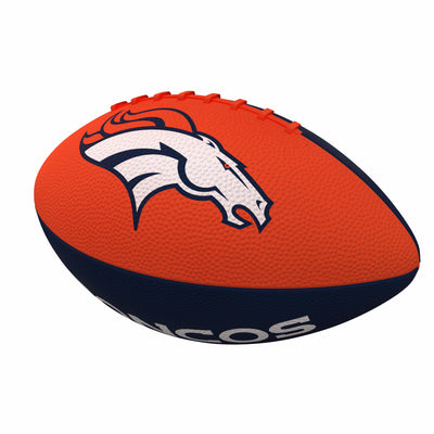 Denver Broncos Pinwheel Logo Junior-Size Rubber Football - Logo Brands