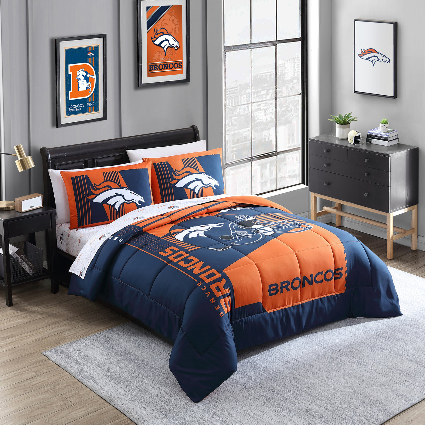 Denver Broncos Status Bed In A Bag Queen