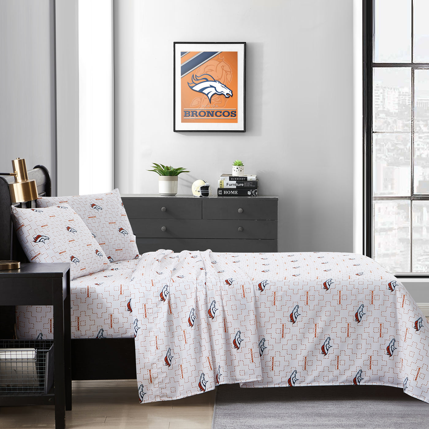 Denver Broncos Scatter Sheet Set Full - Logo Brands