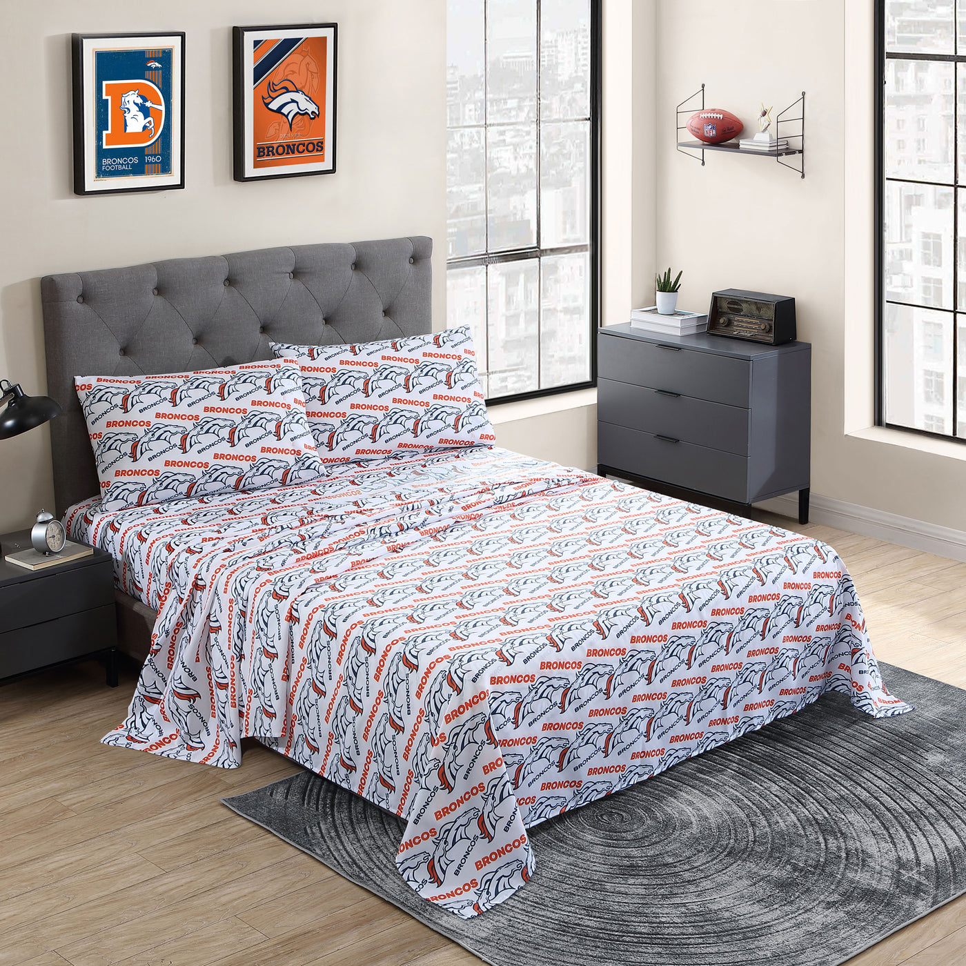 Denver Broncos Toss-Up Sheet Set Full - Logo Brands