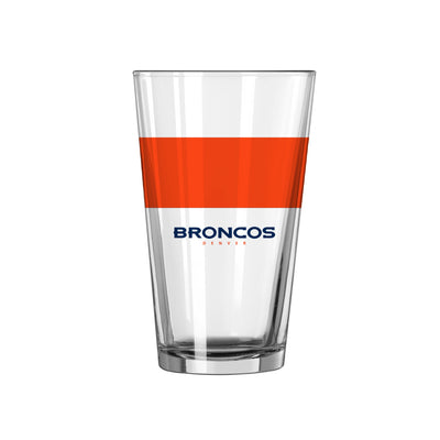 Denver Broncos 16oz Colorblock Pint Glass - Logo Brands