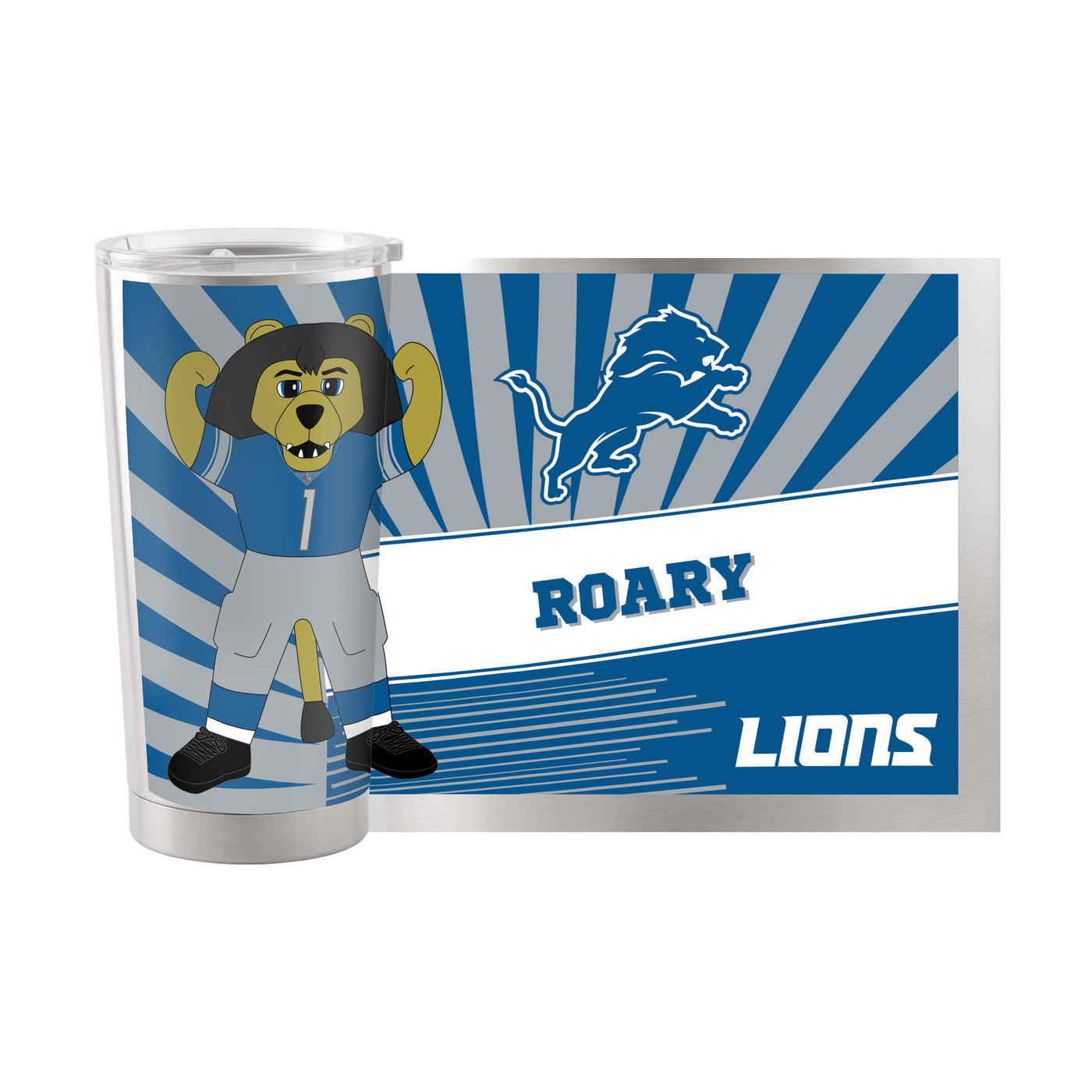 Detroit Lions 20oz Mascot Stainless Steel Tumbler - Logo Brands