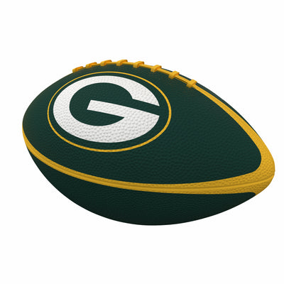 Green Bay Packers Pinwheel Logo Junior-Size Rubber Football - Logo Brands