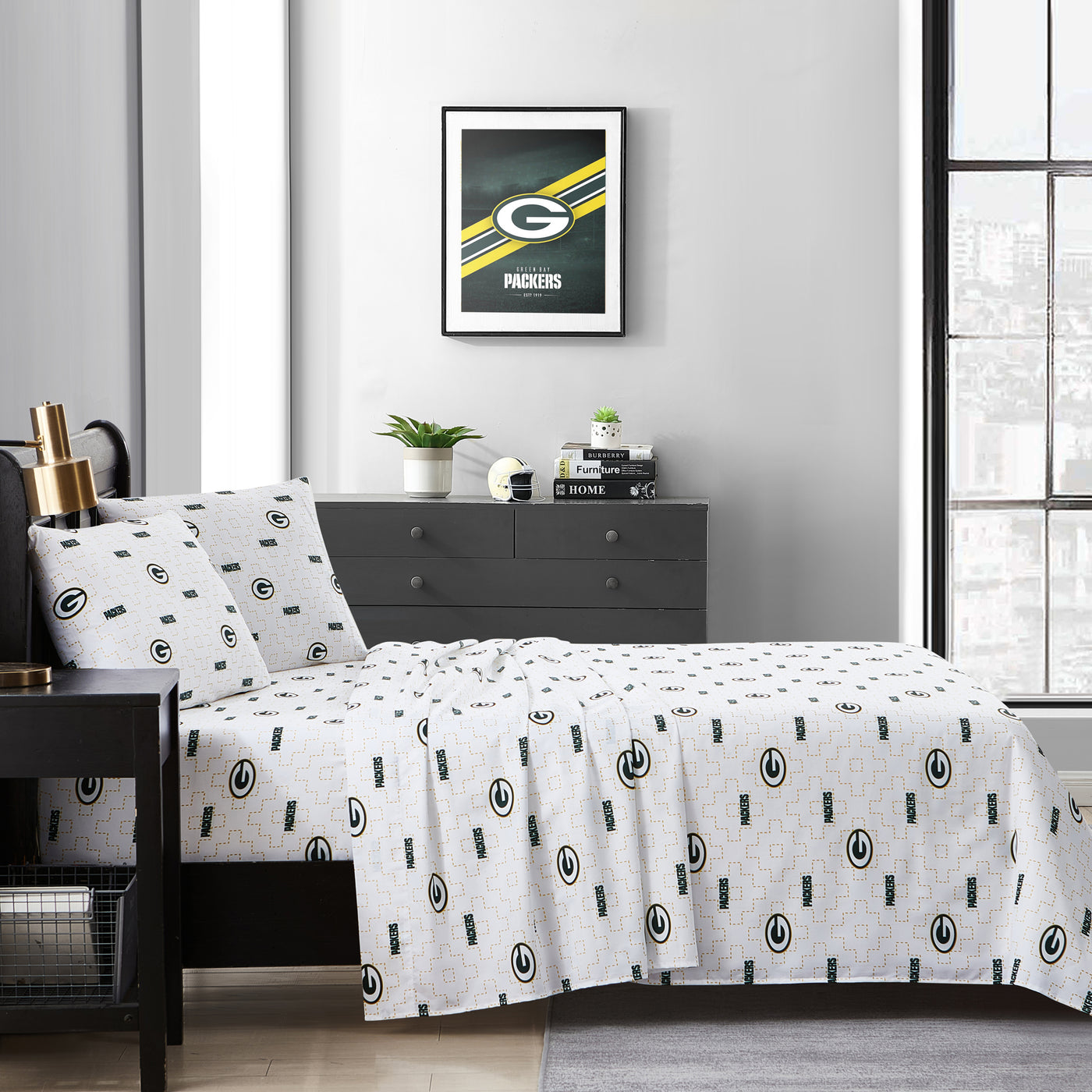 Green Bay Packers Scatter Sheet Set Full - Logo Brands