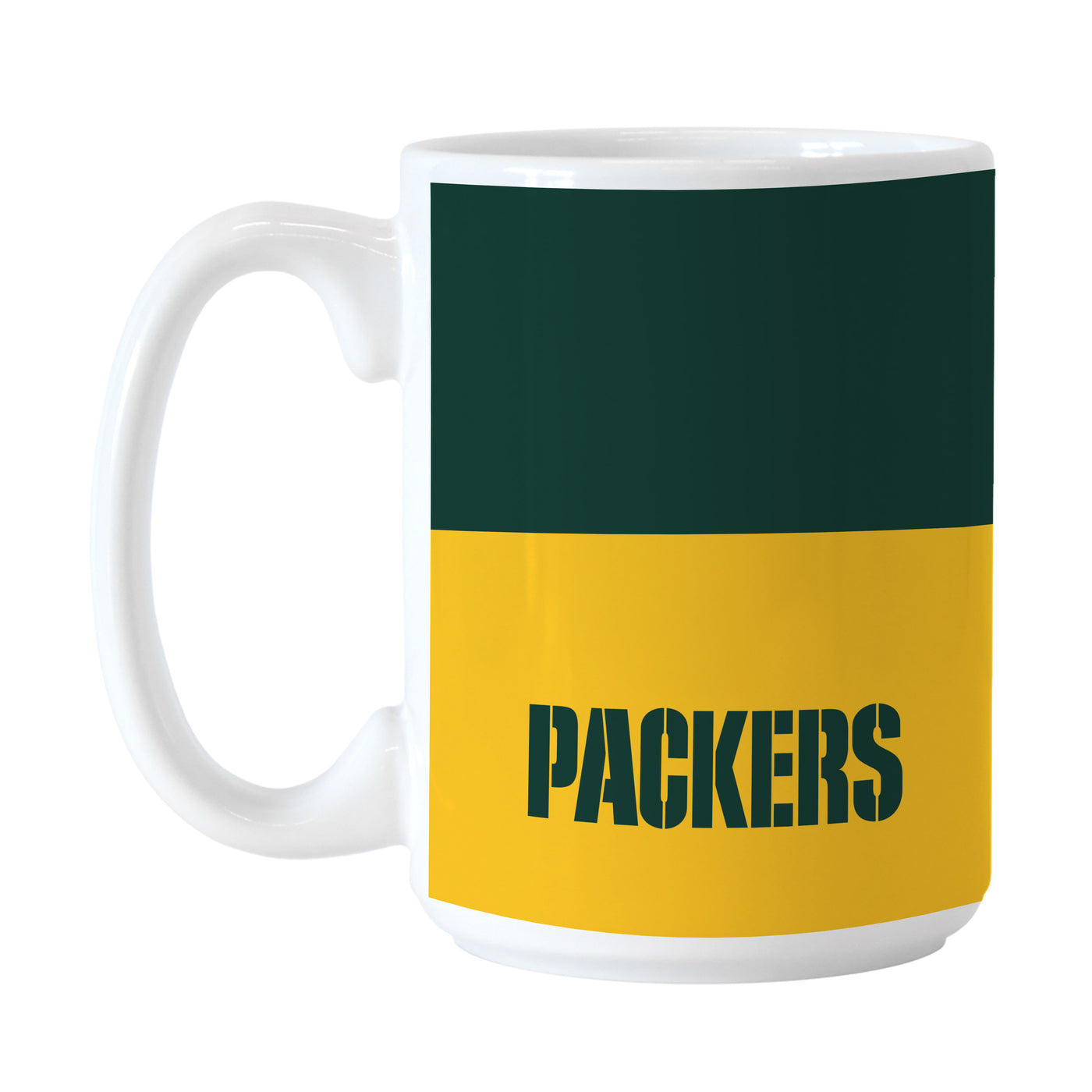 Green Bay Packers 15oz Two Tone Colorblock Sublimated Mug