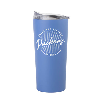 Green Bay Packers 20oz Retro Script Arctic Powder Coat Tumbler - Logo Brands