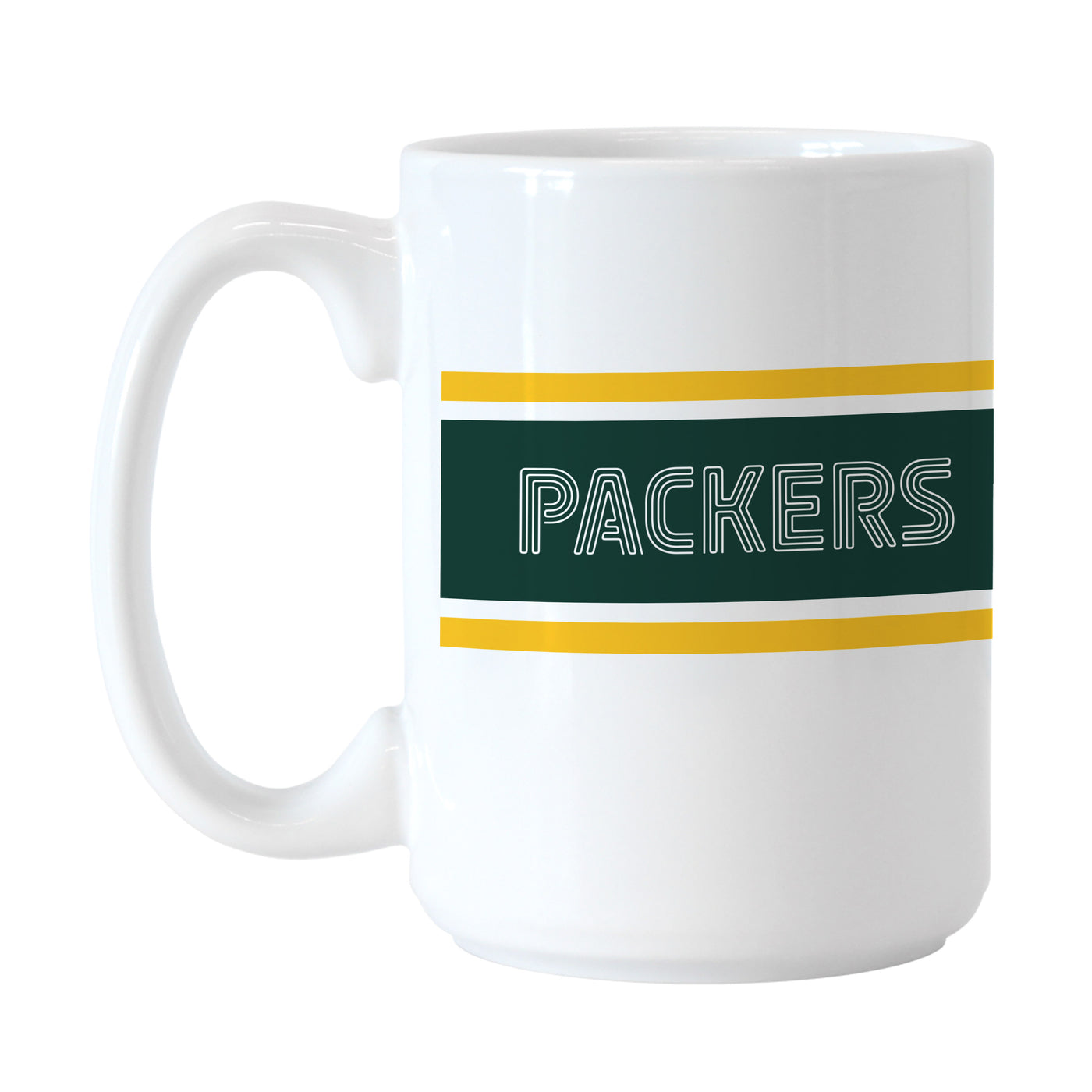 Green Bay Packers Throwback 15oz Stripe Sublimated Mug