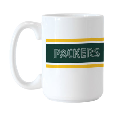 Green Bay Packers Throwback 15oz Stripe Sublimated Mug - Logo Brands