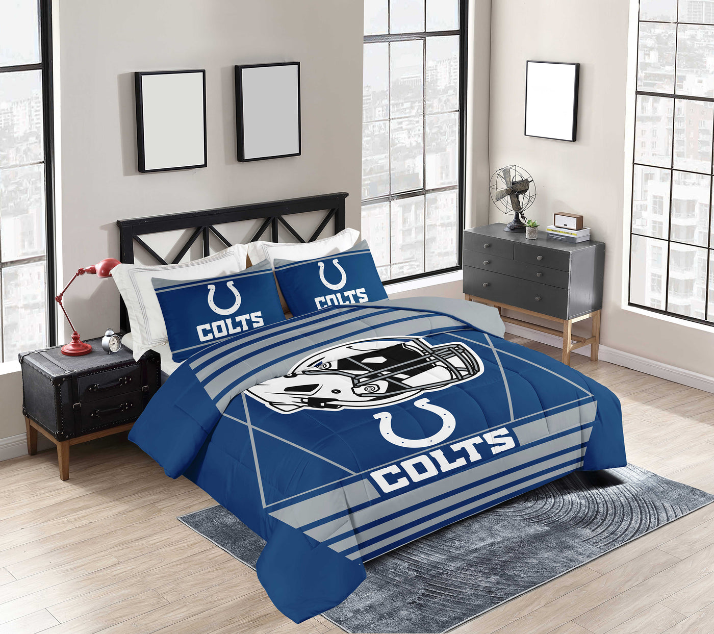 Indianapolis Colts Crosser Comforter Set Full/Queen - Logo Brands